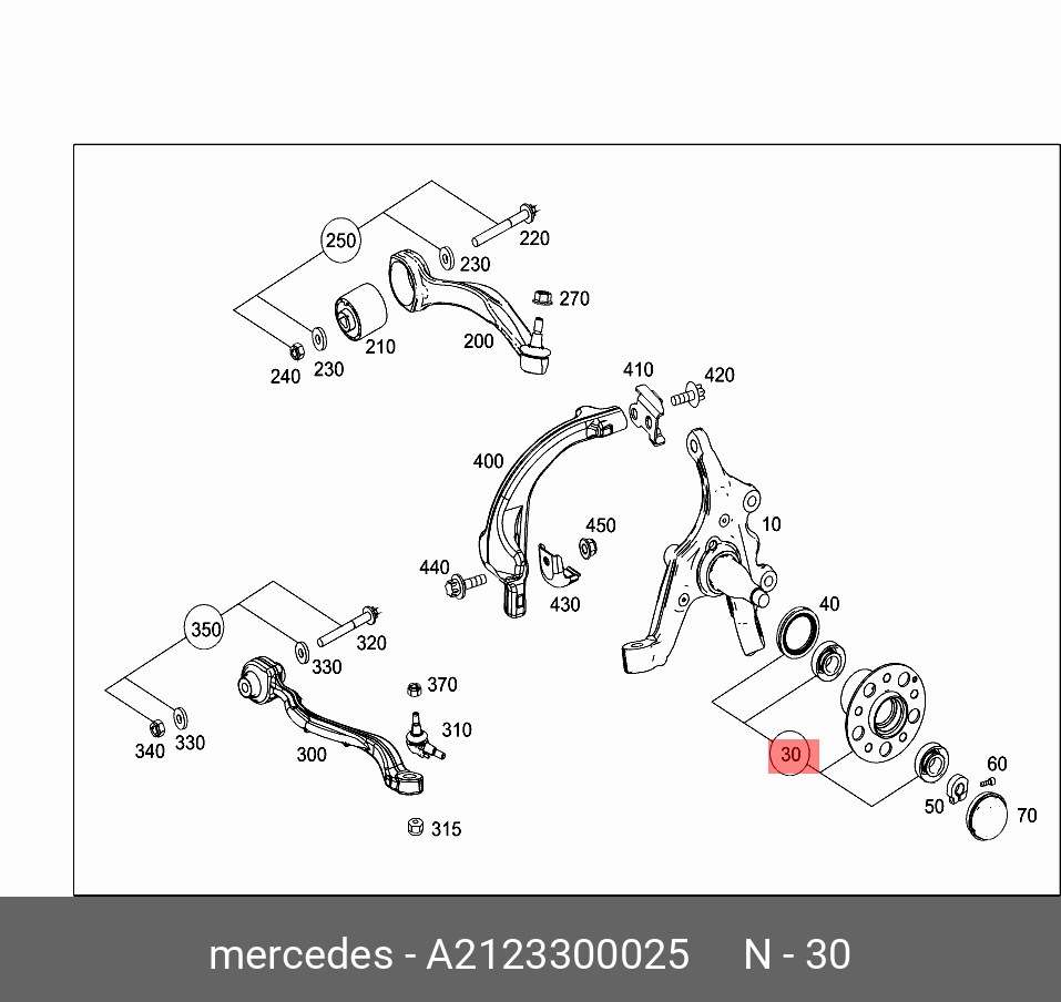 Ступица переднего колеса | перед лев | MERCEDES A2123300025