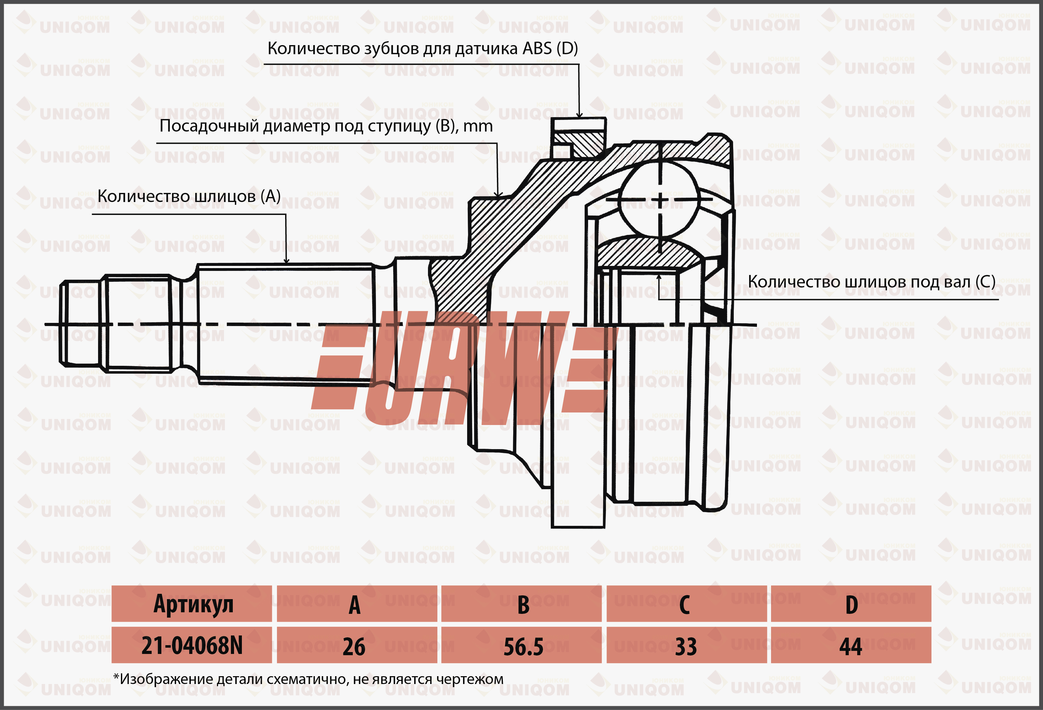Комплект ШРУСа URW 2104068N