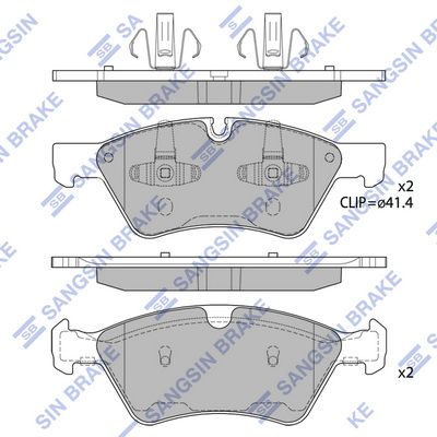 Комплект дисковых тормозных колодок SANGSIN SP2189