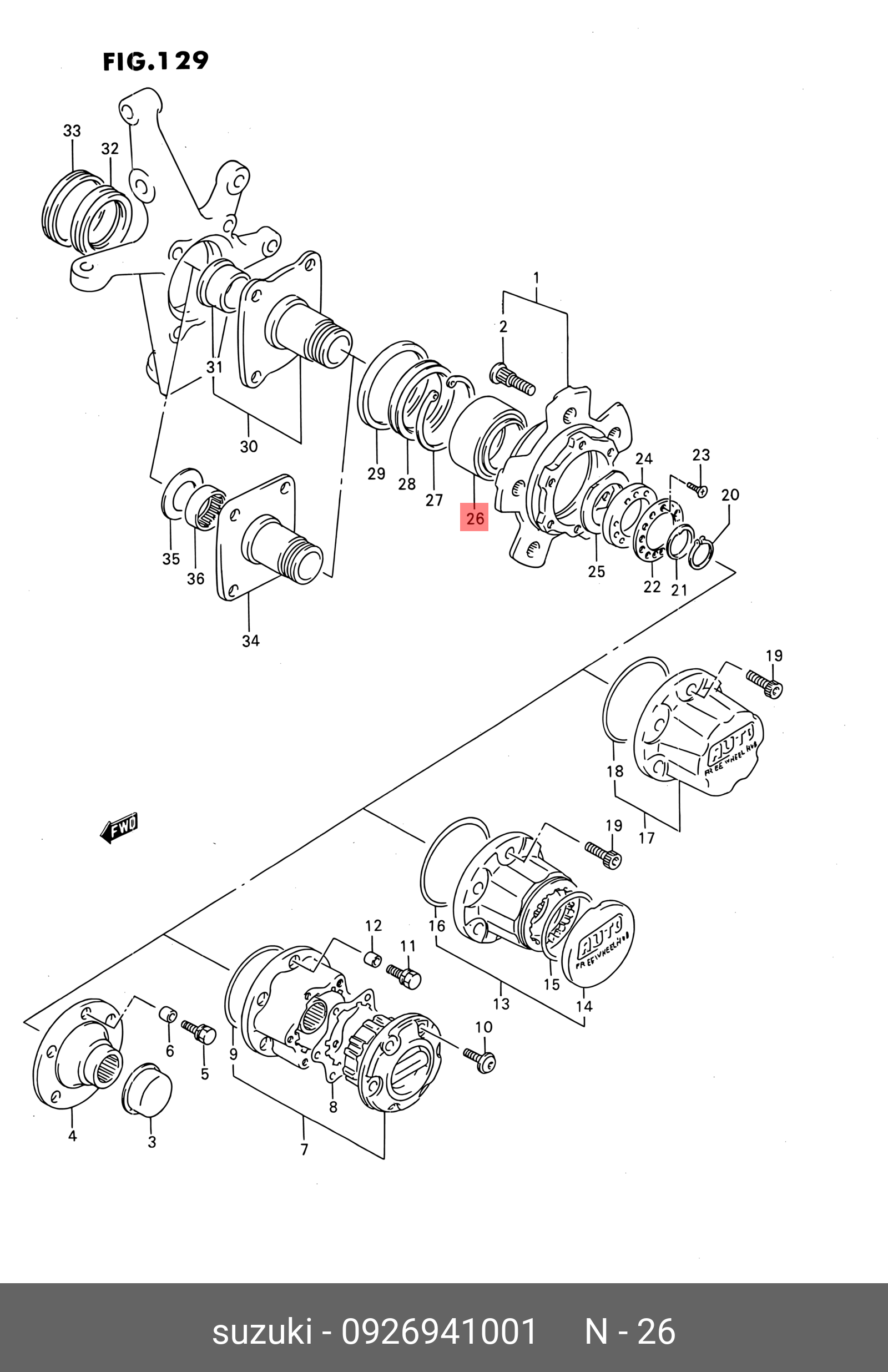 подшипник ступицы пер (41x68x40) SUZUKI 0926941001