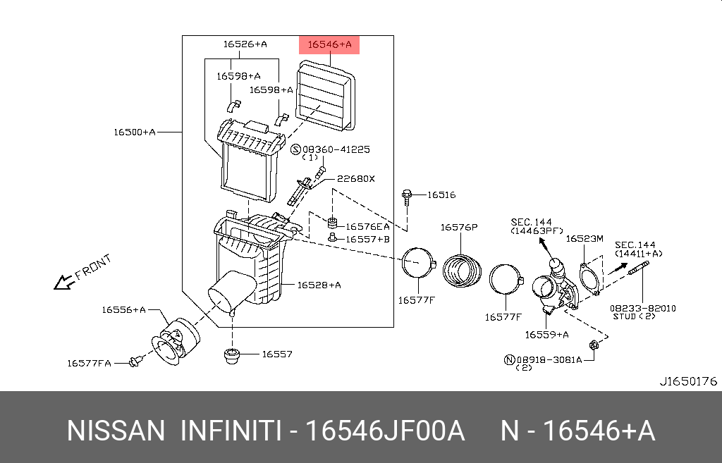 ФИЛЬТР/ELEMENT ASSY-AI NISSAN 16546JF00A