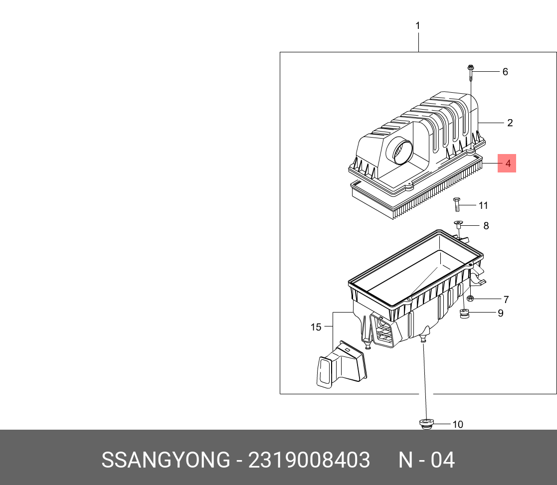 Фильтр воздушный SSANGYONG 2319008403