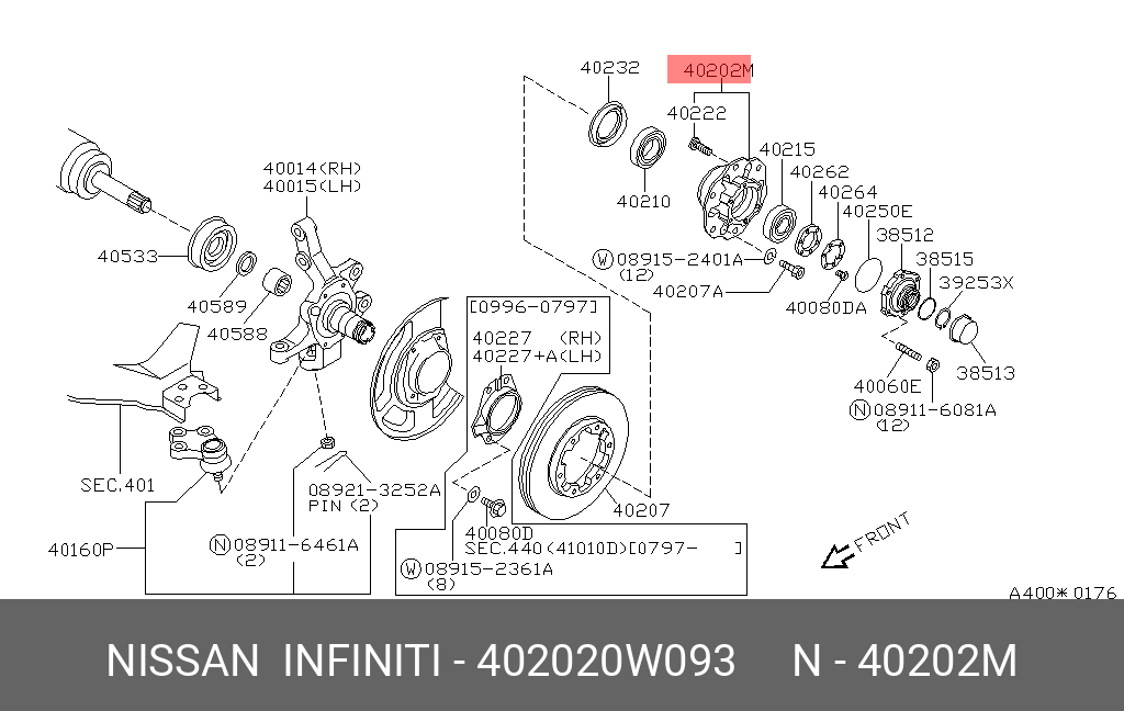 Ступица NISSAN 402020W093