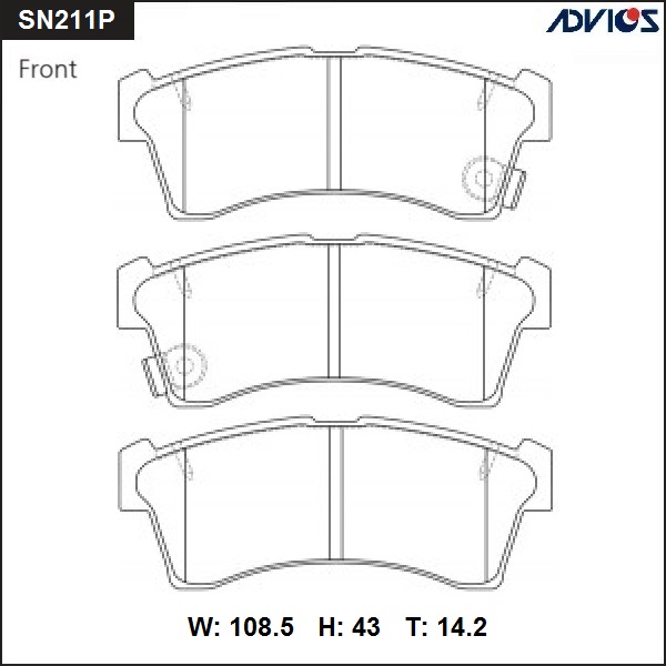 Колодка п/т Advics SN211P ADVICS SN211P