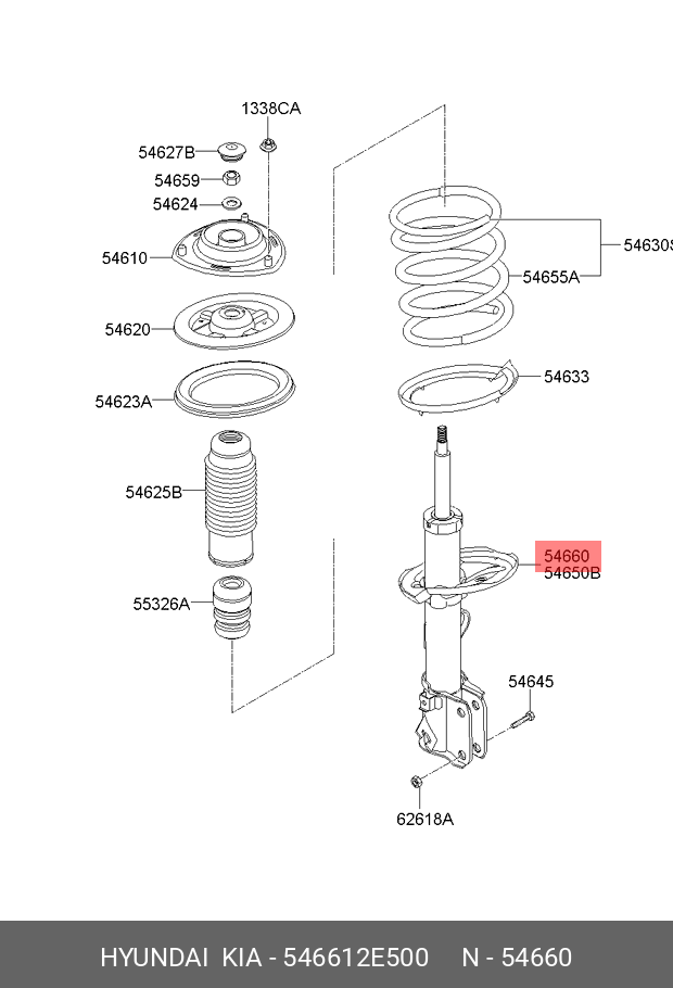 АМОРТИЗАТОР ПОДВЕСКИ HYUNDAI-KIA 546612E500