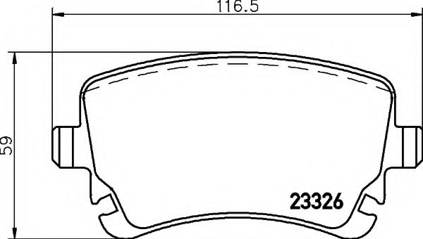 Комплект дисковых тормозных колодок HELLA 8DB355010971