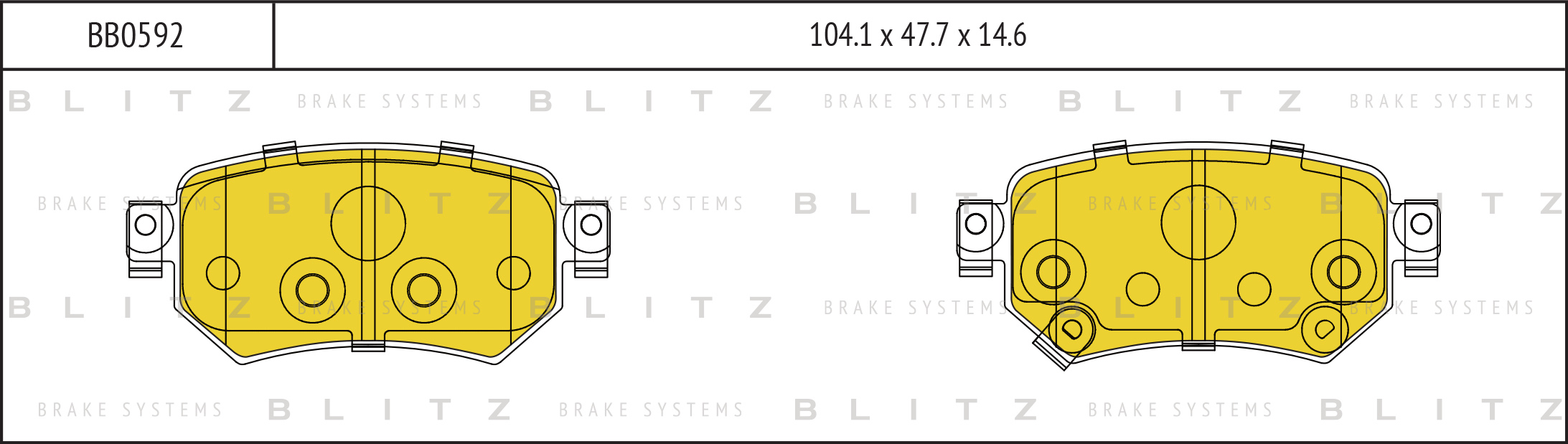 Колодки тормозные дисковые задние BLITZ BB0592