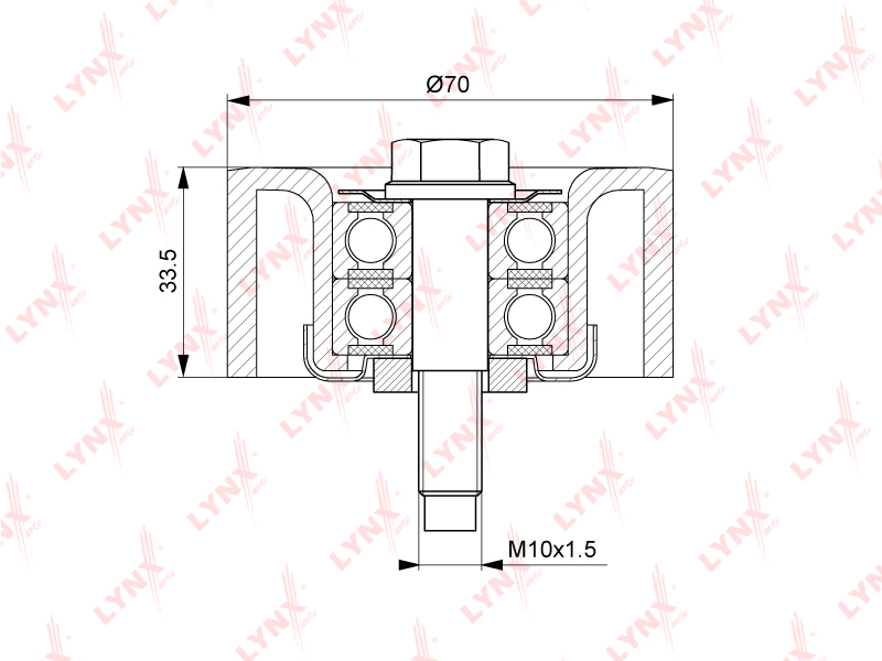 Ролик Обводной Приводного Ремня Nissan Yd25ddti R51m D40m 10/01- Hr15 LYNXAUTO PB7044