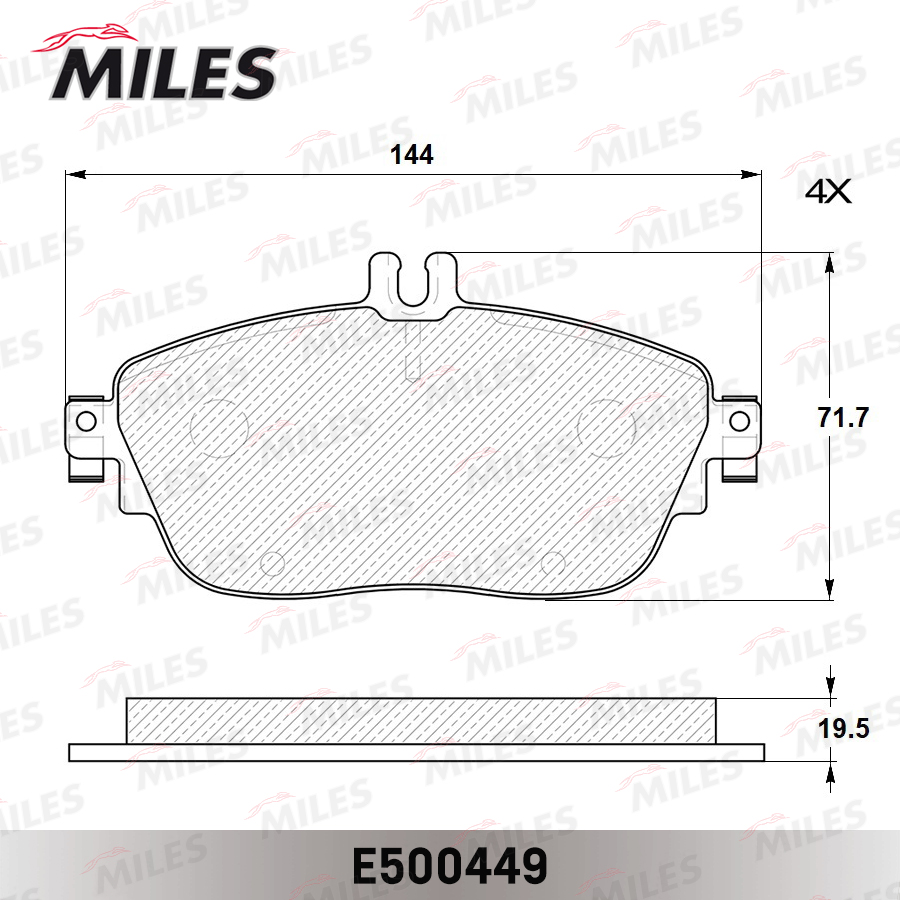 Колодки Тормозные Miles E500449 Gdb1932 Miles арт E500449 MILES E500449