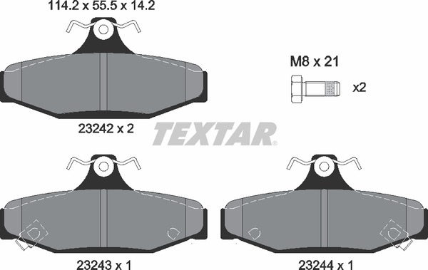 Колодки тормозные дисковые | зад | TEXTAR 2324201