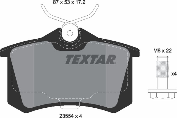 Комплект дисковых тормозных колодок TEXTAR 2355402