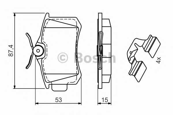 Комплект дисковых тормозных колодок BOSCH 0986494597