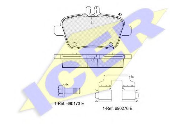 Колодки тормозные ICER 182039