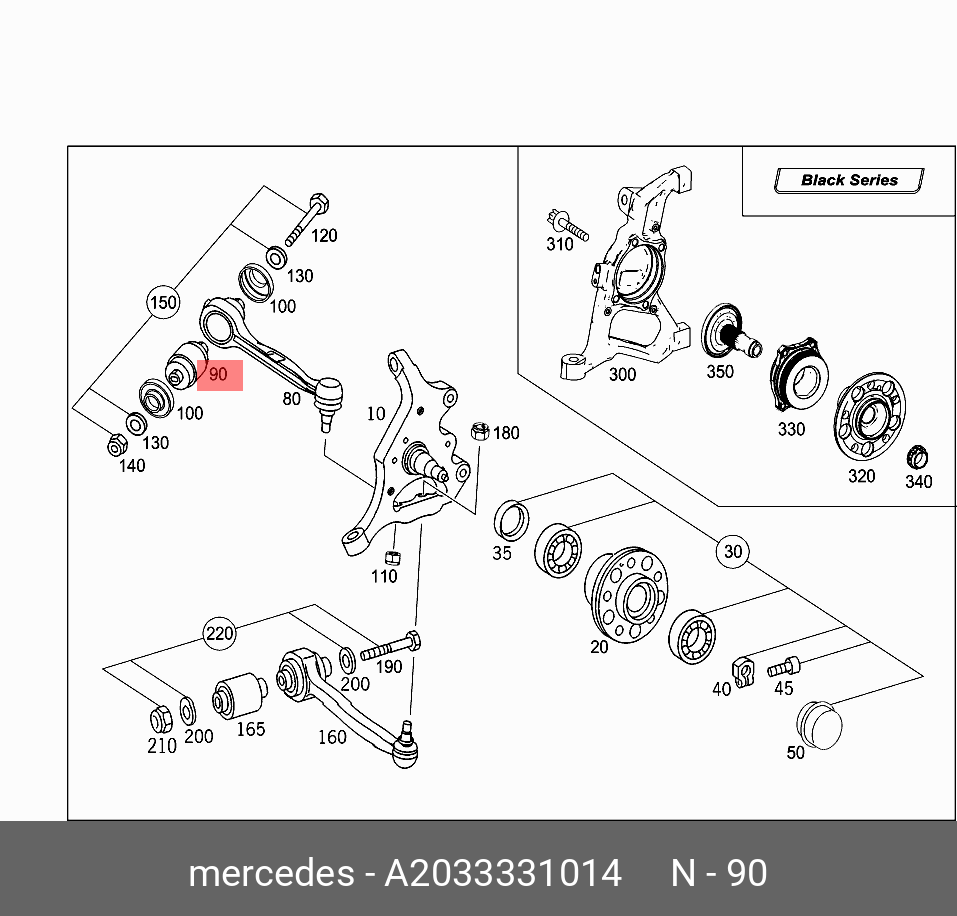 Сайлентблок рычага подвески | перед лев | MERCEDES A2033331014