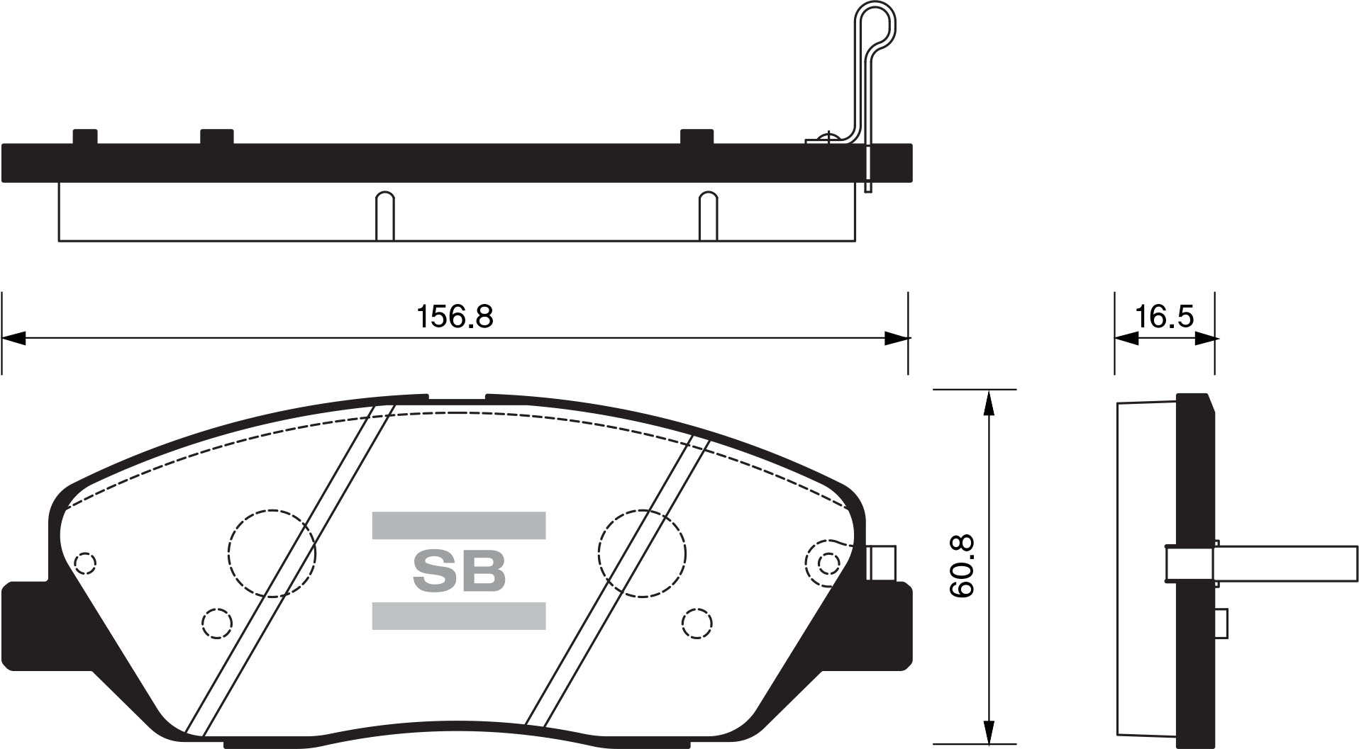 Комплект дисковых тормозных колодок SANGSIN SP1246