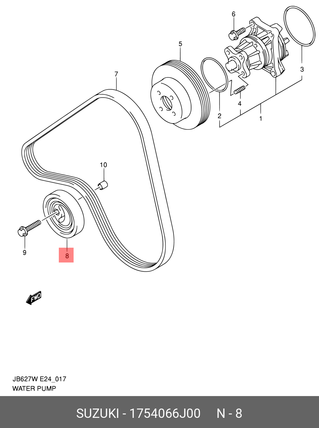 Ролик натяжной SUZUKI 1754066J00