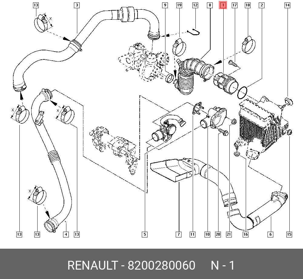 ДАТЧИК РАСХОДА ВОЗДУХА RENAULT 8200280060