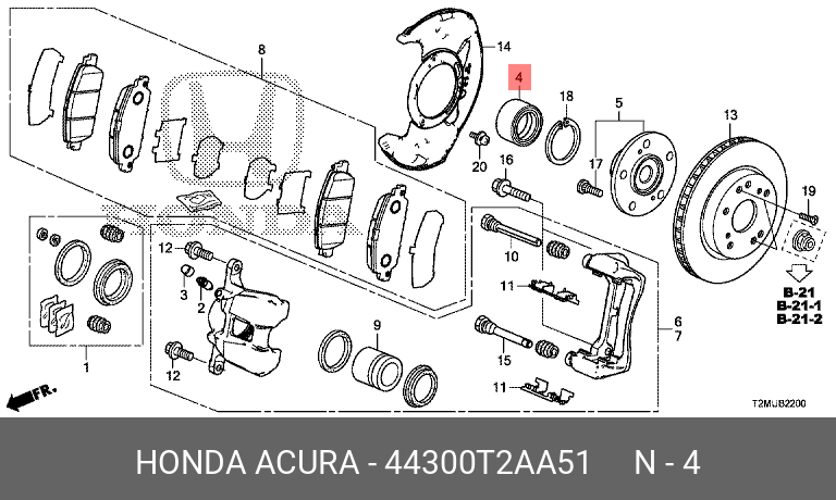 подшипник ступицы CR6 44300-T2A-A51 HONDA 44300T2AA51