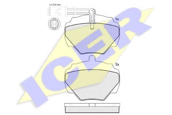 Комплект тормозных колодок дисковый тормоз ICER 140702