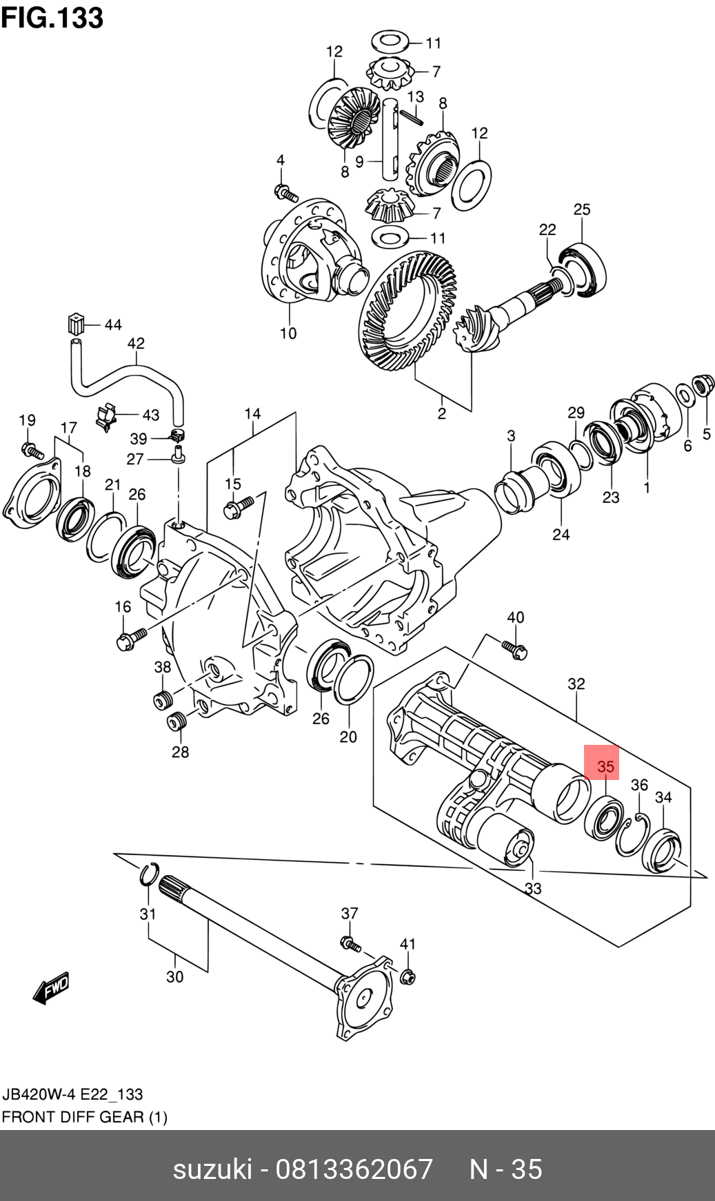 ПОДШИПНИК SUZUKI 0813362067