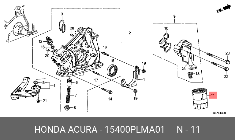 Фильтр масляный HONDA 15400PLMA01