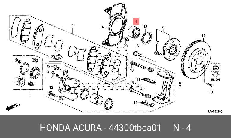 Подшипник ступицы колеса HONDA 44300TBCA01