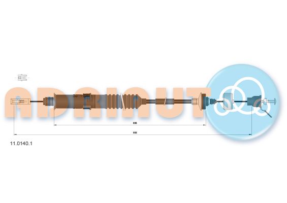 Трос сцепления 965/685 - 973/632 автоматическая регулировка ADRIAUTO 1101401