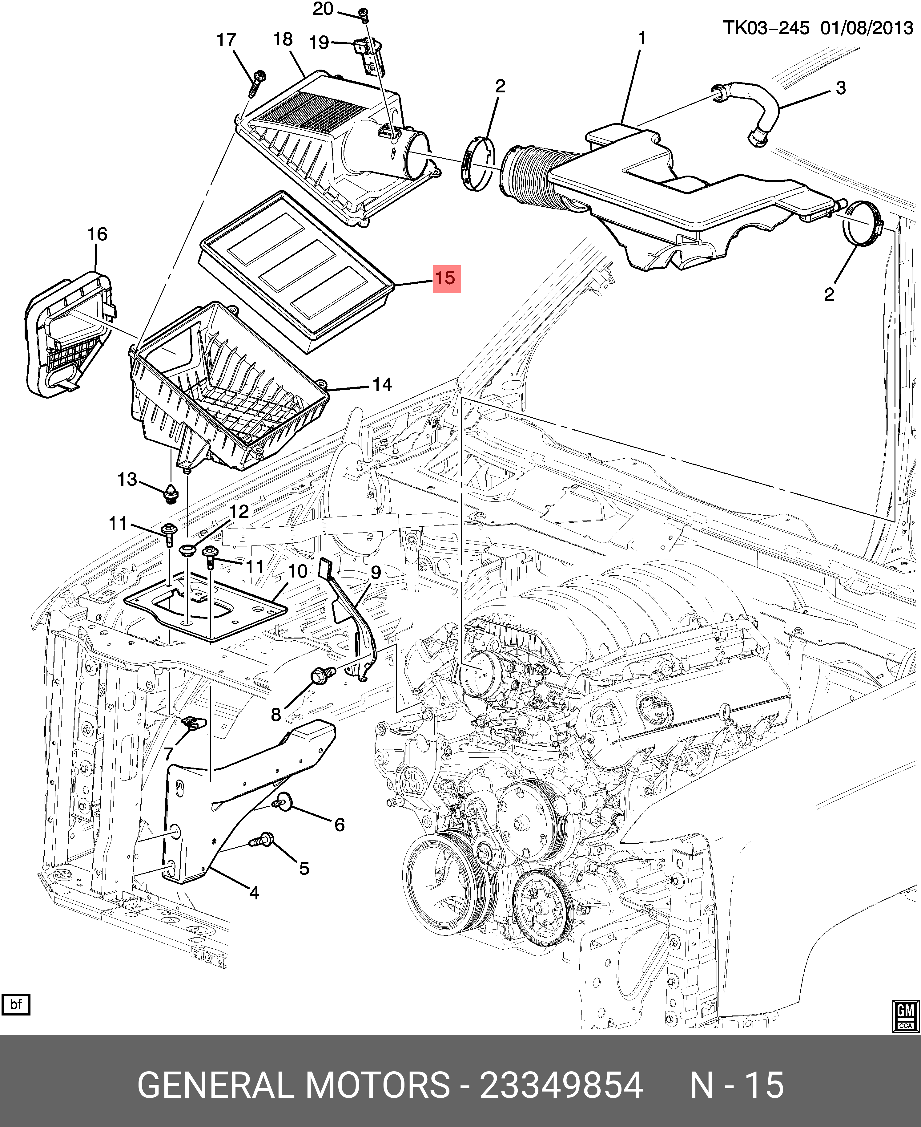 Фильтр воздушный GM 23349854