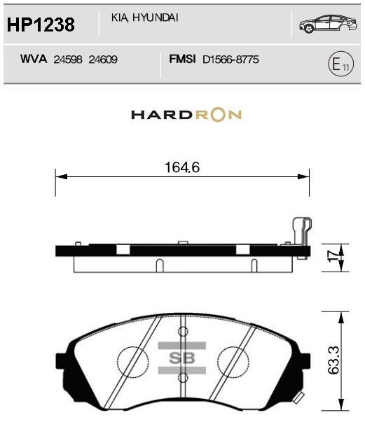 Колодки тормозные передние SANGSIN HP1238