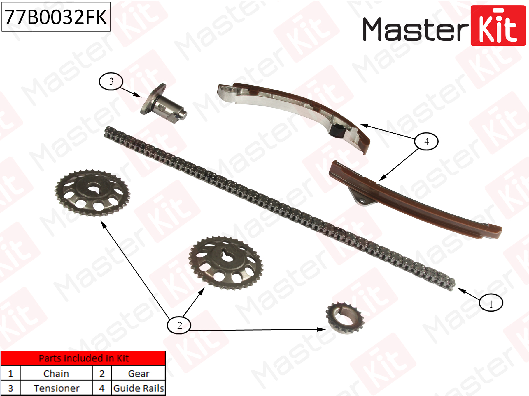 Комплект цепи ГРМ MASTER KIT 77B0032FK