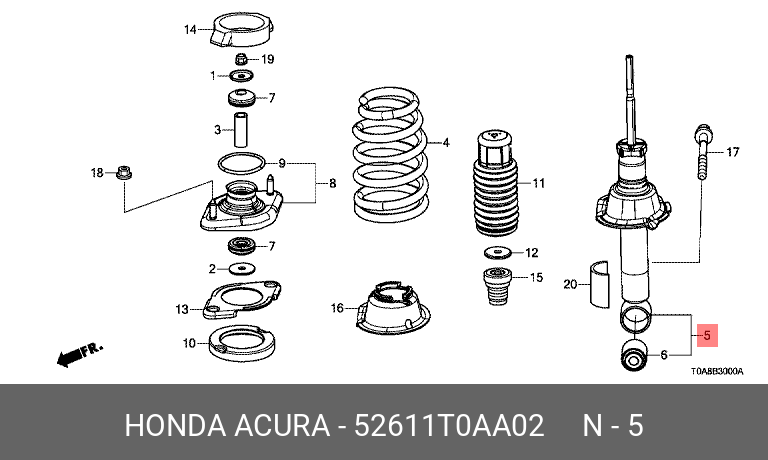 Оригинальная запчасть HONDA 52611T0AA02