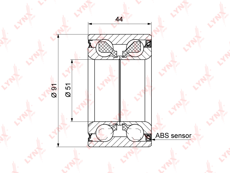 Комплект подшипников колеса LYNXAUTO WB1456