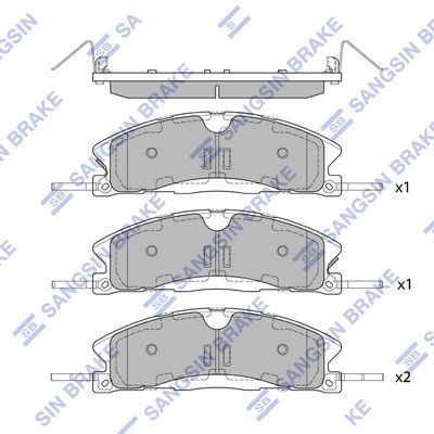 Колодки тормозные передние SANGSIN SP1620