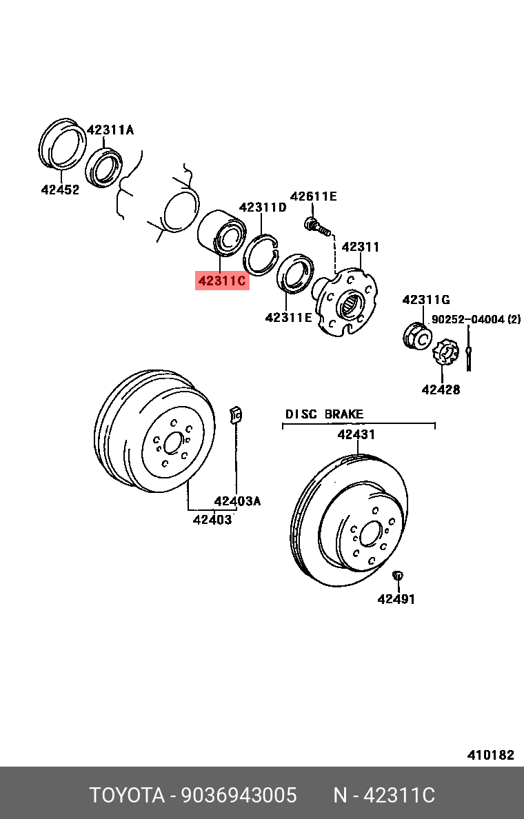 Подшипник TOYOTA 9036943005