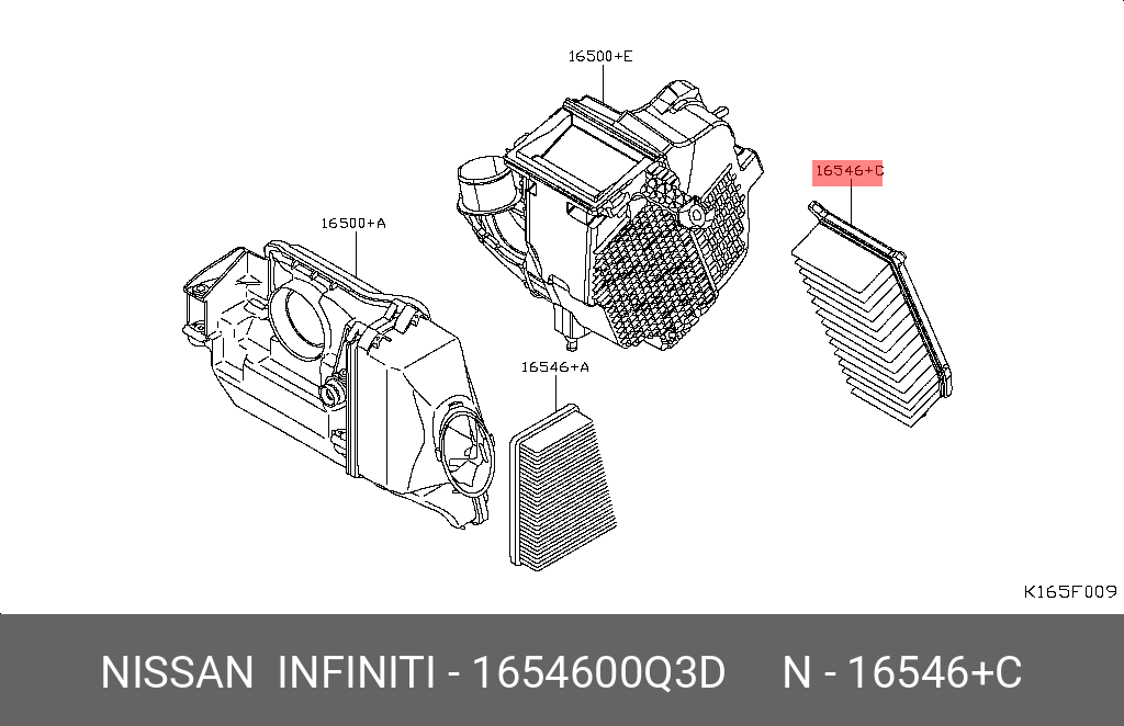 БЛОК ФИЛЬТРОВАЛЬНЫЙ (ИЗ БУМАЖНОЙ МАССЫ) NISSAN 1654600Q3D