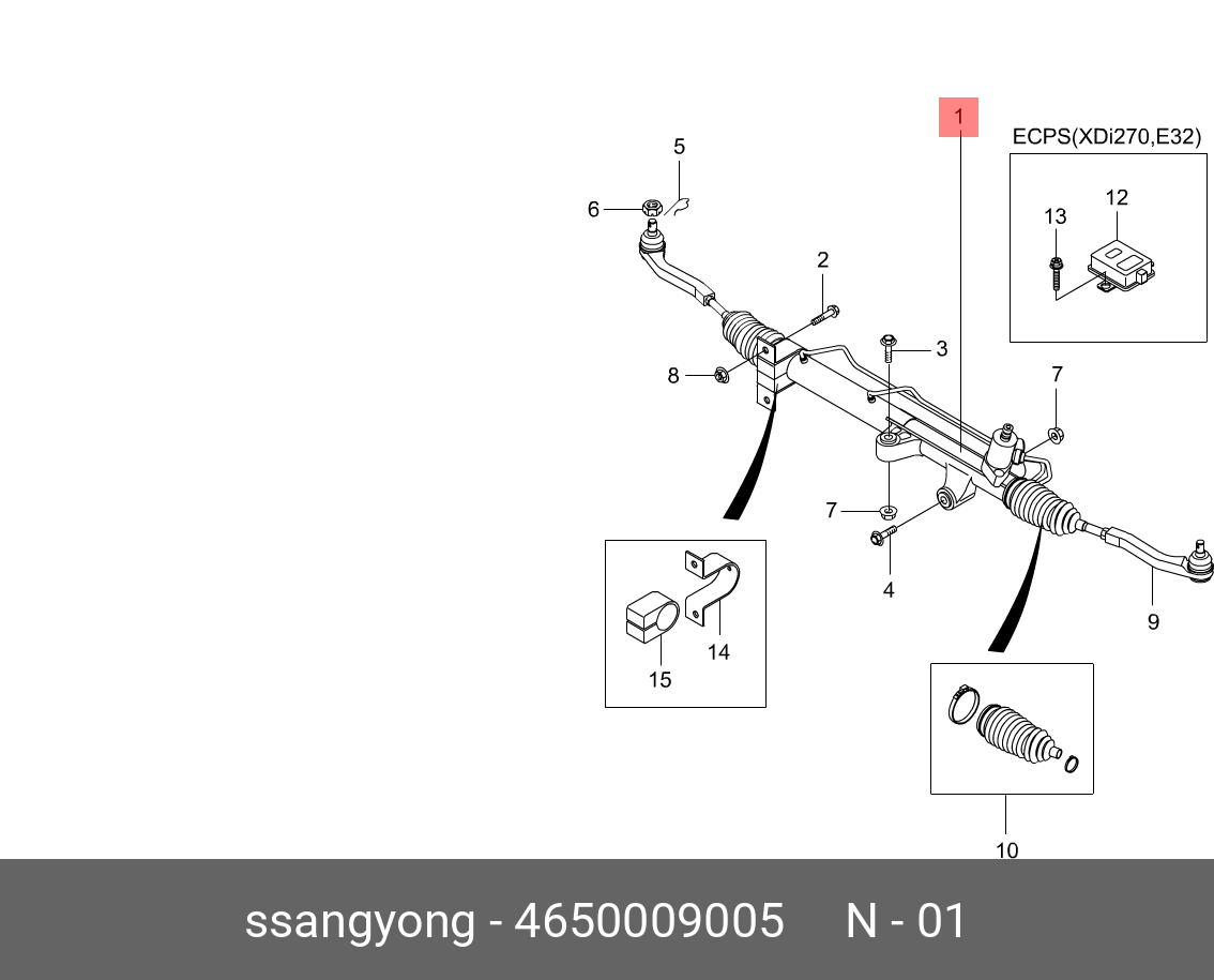 РУЛЕВОЙ МЕХАНИЗМ SSANGYONG 4650009005