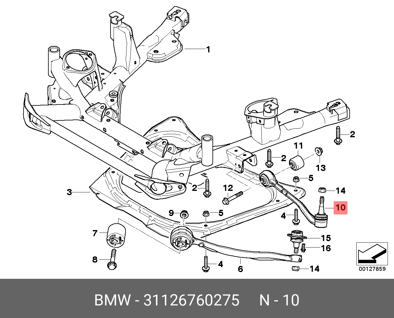 ПОПЕРЕЧНЫЙ РЫЧАГ ПОДВЕСКИ Л BMW 31126760275