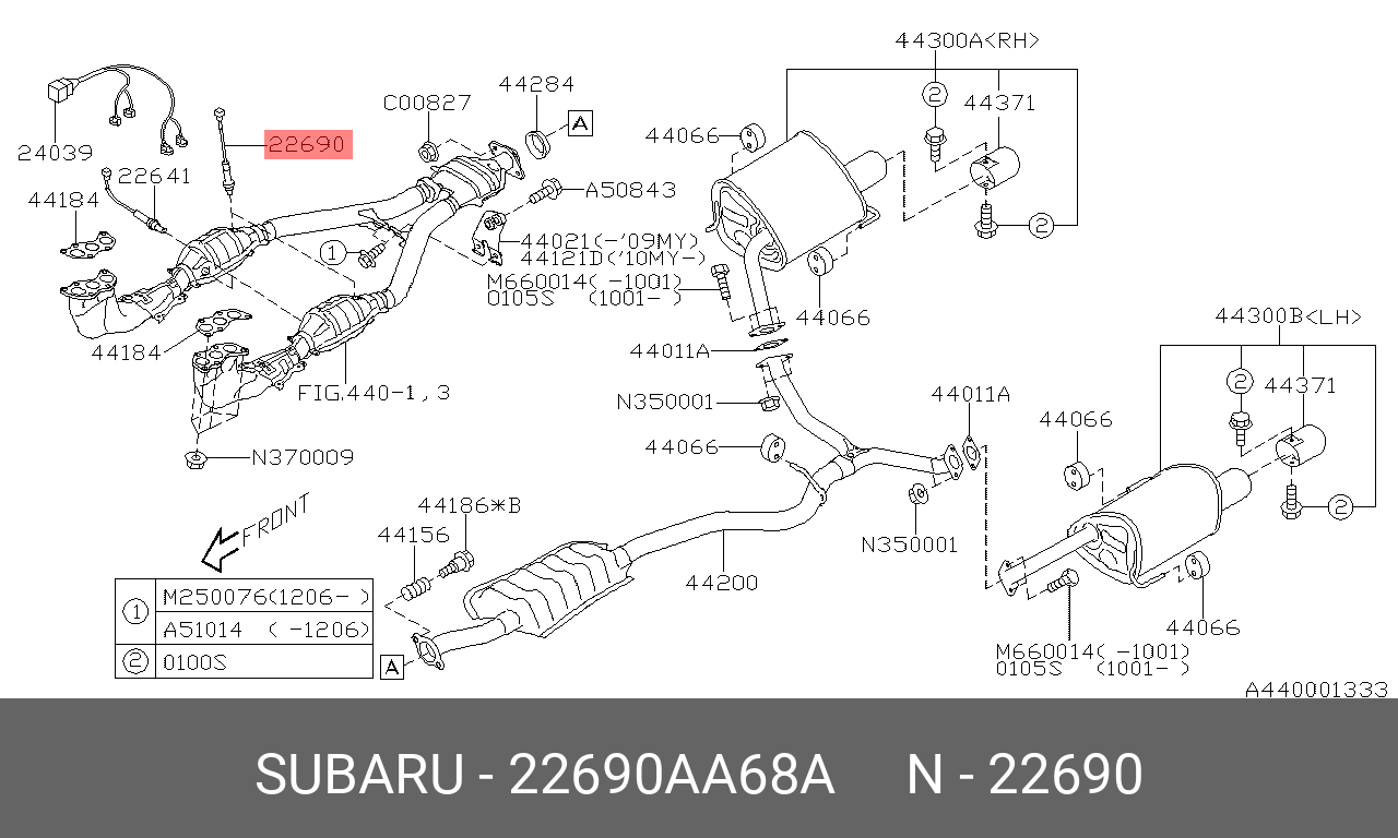 ЛЯМБДА-ЗОНД SUBARU 22690AA68A
