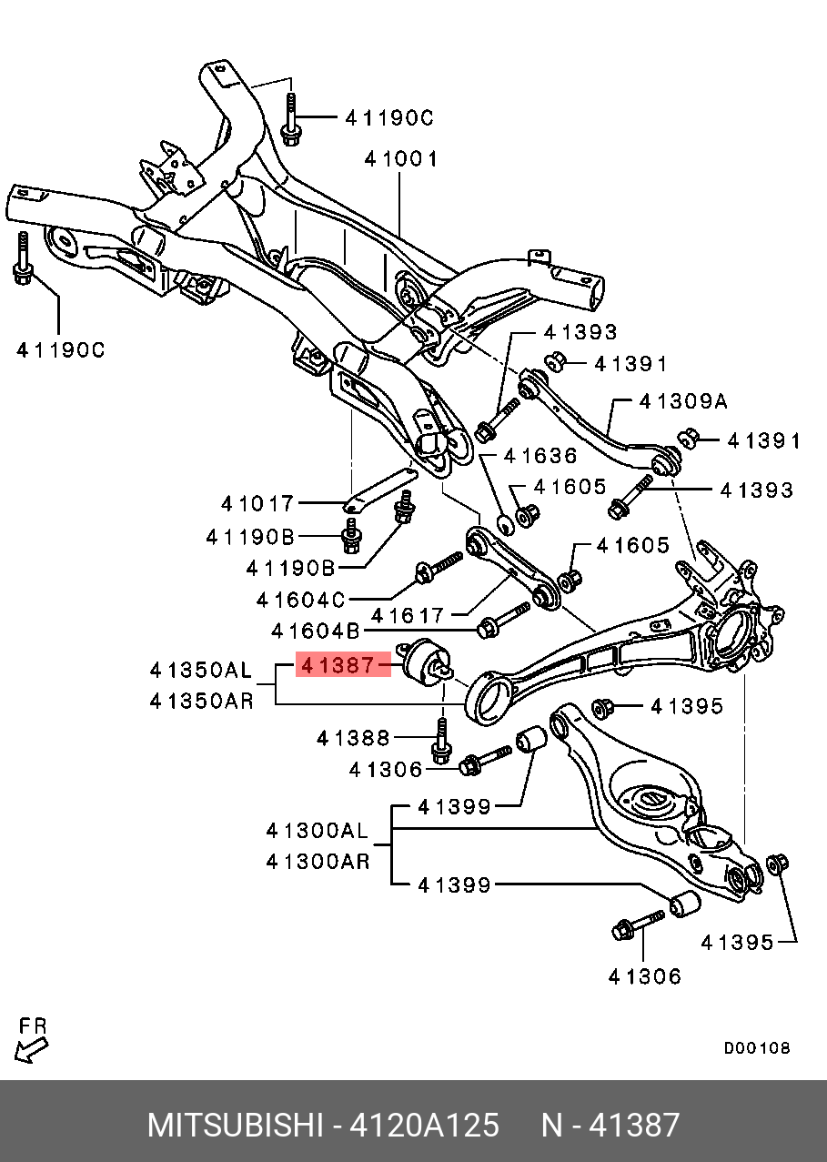 САЙЛЕНБЛОК ПРОДОЛЬНОГО РЫЧАГА MITSUBISHI ASX MITSUBISHI 4120A125