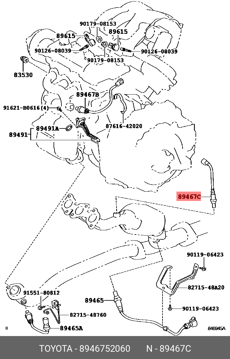 Датчик кислородный TOYOTA 8946752060