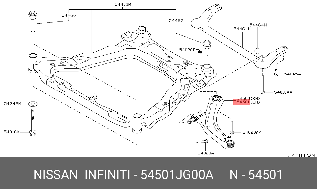 Рычаг передний левый NISSAN 54501JG00A