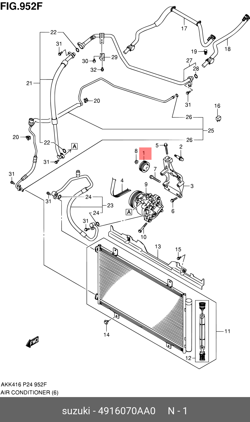 PULLEY ASSY BELT TENSION SUZUKI 4916070AA0