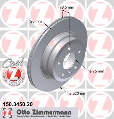 Диск Торм Bs Bmw X5 (E70) 30Si/30D / X6 30I/30-3 5D 07  Zimmerm ZIMMERMANN 150345020