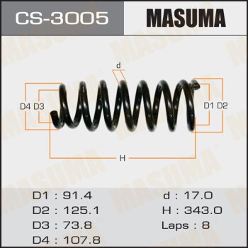 Пружина Подвески  Masuma  Cs-3005 Front Pajero/ V64w V65w Masuma а MASUMA CS3005