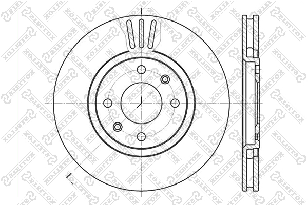 6020-3720V-SX_диск тормозной переднийPeugeot 406 STELLOX 60203720VSX