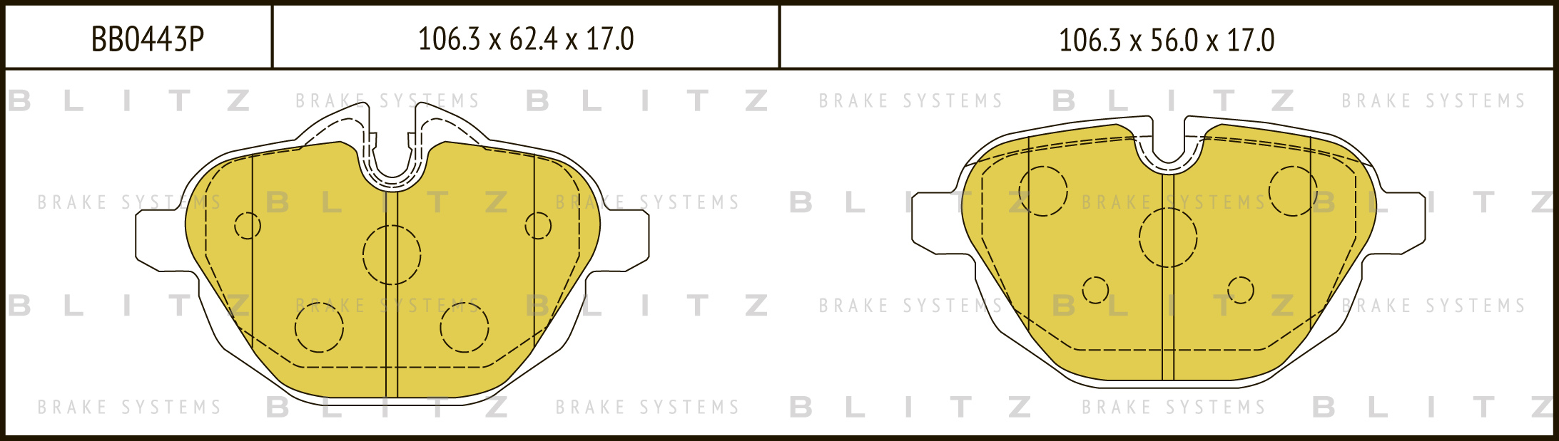 Колодки тормозные дисковые BLITZ BB0443P