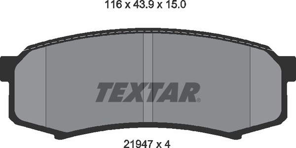 Комплект дисковых тормозных колодок TEXTAR 2194701