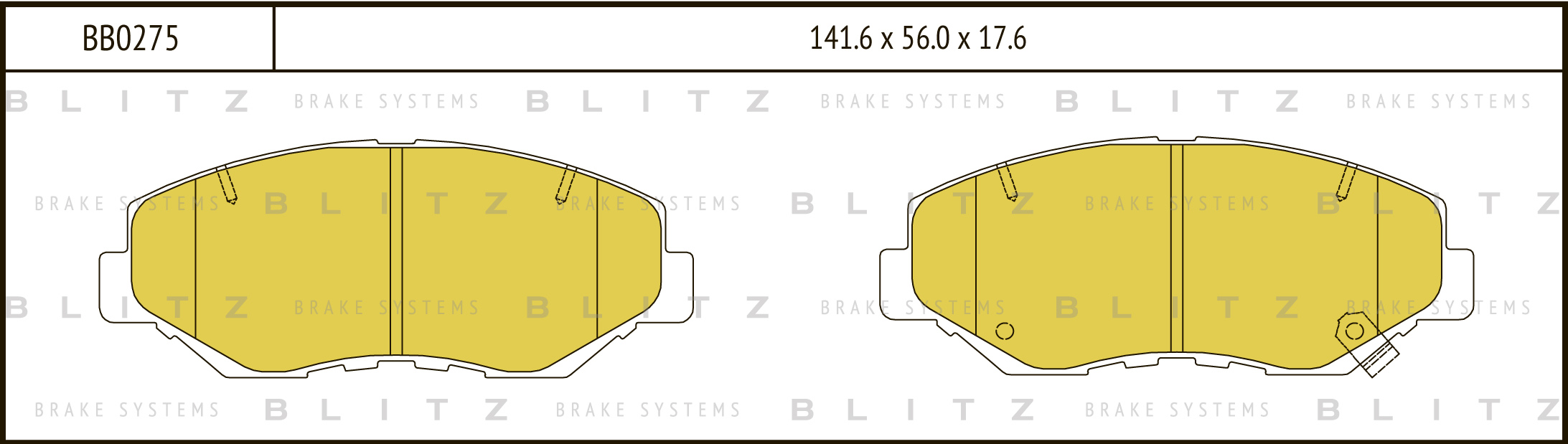 Колодки тормозные дисковые передние BLITZ BB0275