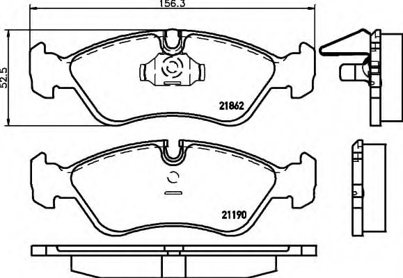 Комплект тормозных колодок дисковый тормоз HELLA 8DB355007761