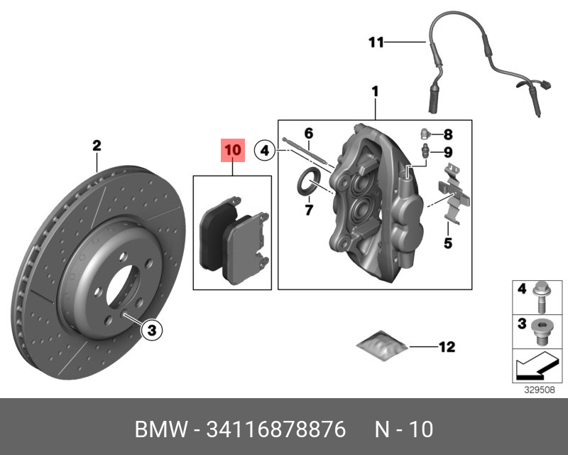 Колодки BMW 34116878876